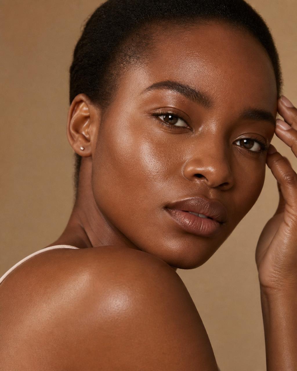 Portrait of a model with radiant skin